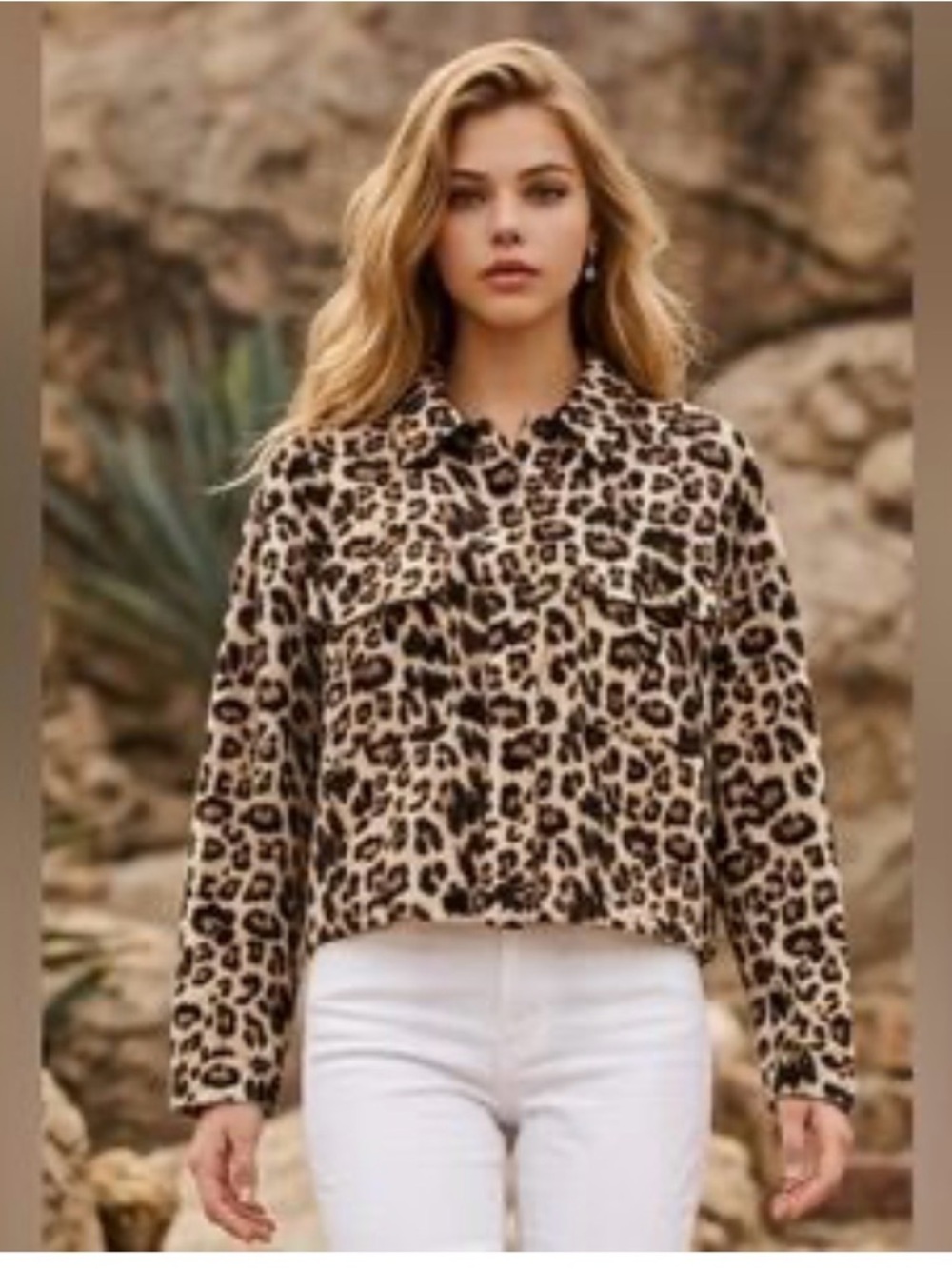 Zara Leopard Print Shirt Jacket - Tan & Black